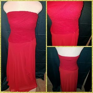 Red mid calf dress